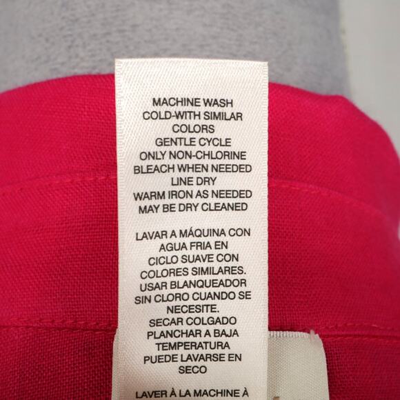 Chicos Jacket 0 Womens 4 Small Linen Pink Embroidered Cut Outs Open Lightweight - Picture 15 of 16